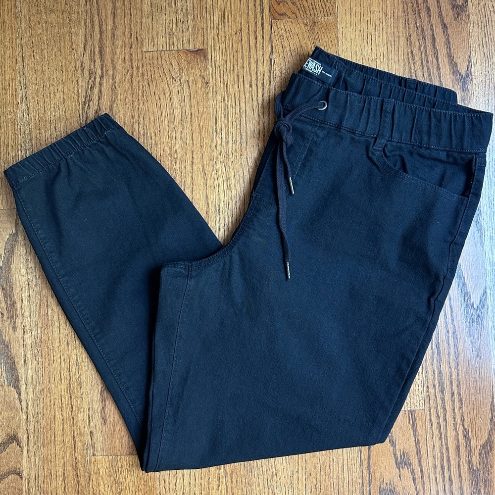 NWOT Rewash Women’s Joggers Black Denim XL